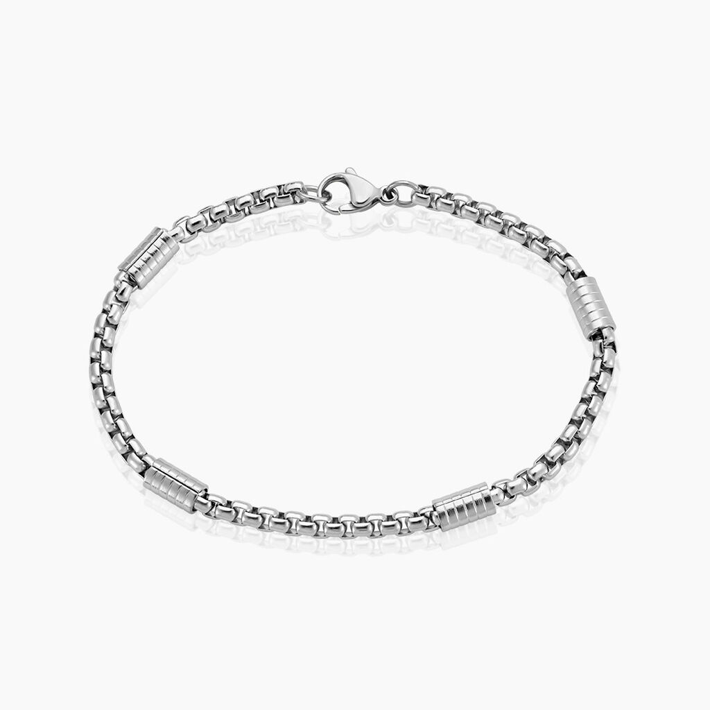 Bracelet Maille Oldrik Acier Blanc - Bracelets mailles Homme | Marc Orian