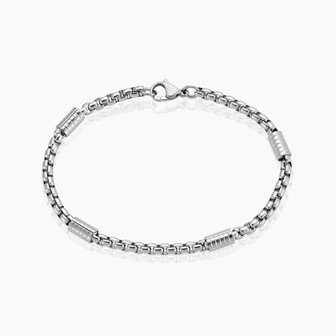 Bracelet Maille Oldrik Acier Blanc - Bracelets mailles Homme | Marc Orian