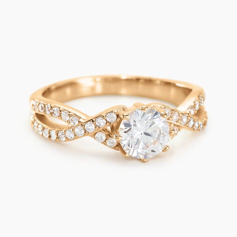 Bague Solitaire Plaqué Or Jaune Arienne Oxydes De Zirconium - Solitaires Femme | Marc Orian