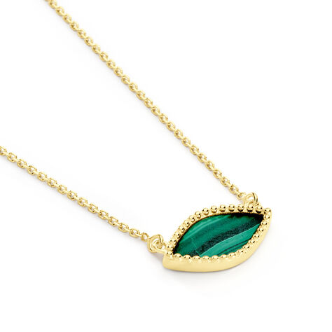 Collier Silma Or Jaune Malachite - Colliers avec pierres Femme | Marc Orian