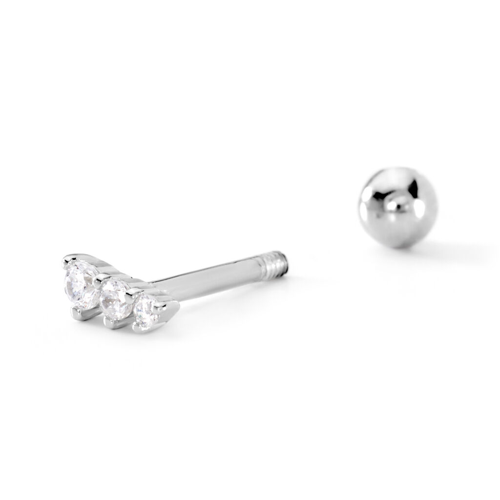 Piercing D'oreille Unitaire Delphie Argent Blanc Oxyde De Zirconium - Piercings d'oreilles Femme | Marc Orian