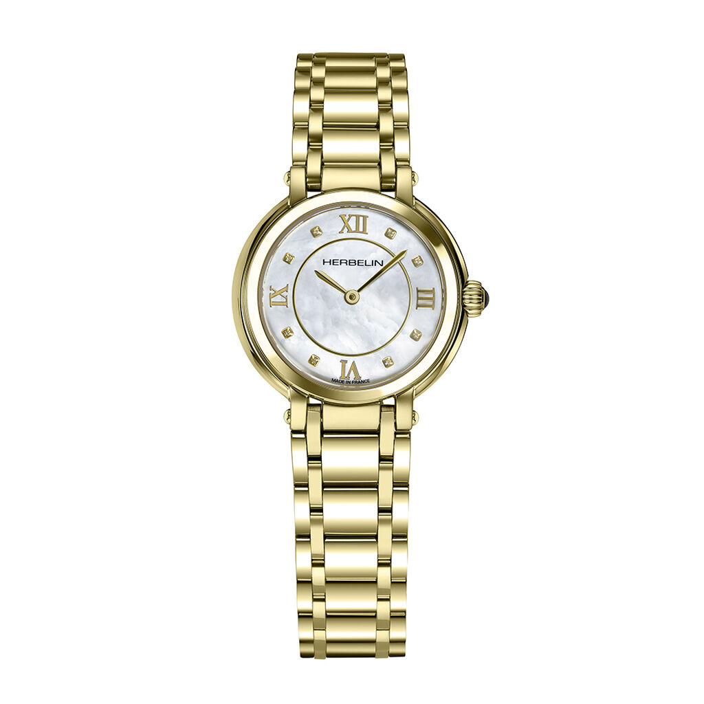 Montre Herbelin Galet Nacre Blanche - Montres étanches Femme | Marc Orian