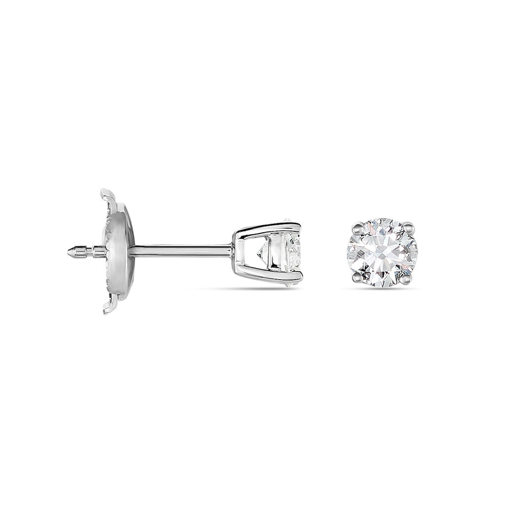 Boucles D'oreilles Puces Aphrodite Or Blanc Diamant - Puces Homme | Marc Orian