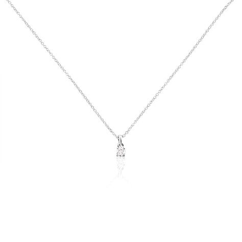 Collier Alexandra Or Blanc Diamant - Colliers solitaires Femme | Marc Orian