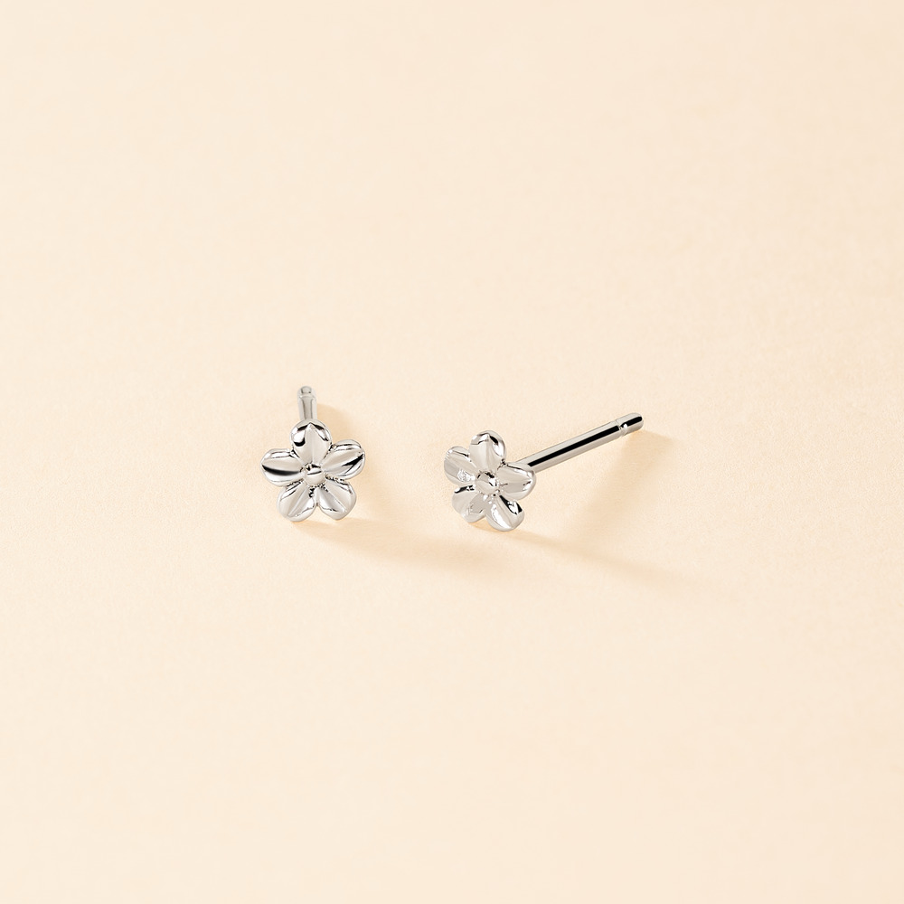 Boucles D'oreilles Puces Sulya Argent Blanc - Puces Femme | Marc Orian