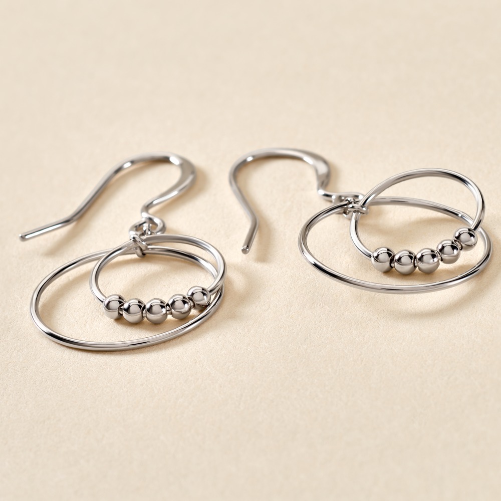 Boucles D'oreilles Pendantes Siara Argent Blanc - Pendantes Femme | Marc Orian